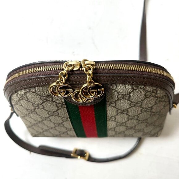 Authentic Gucci GG Supreme Ophidia Sherry Line Crossbody Bag Web Canvas Brown - Picture 7 of 10